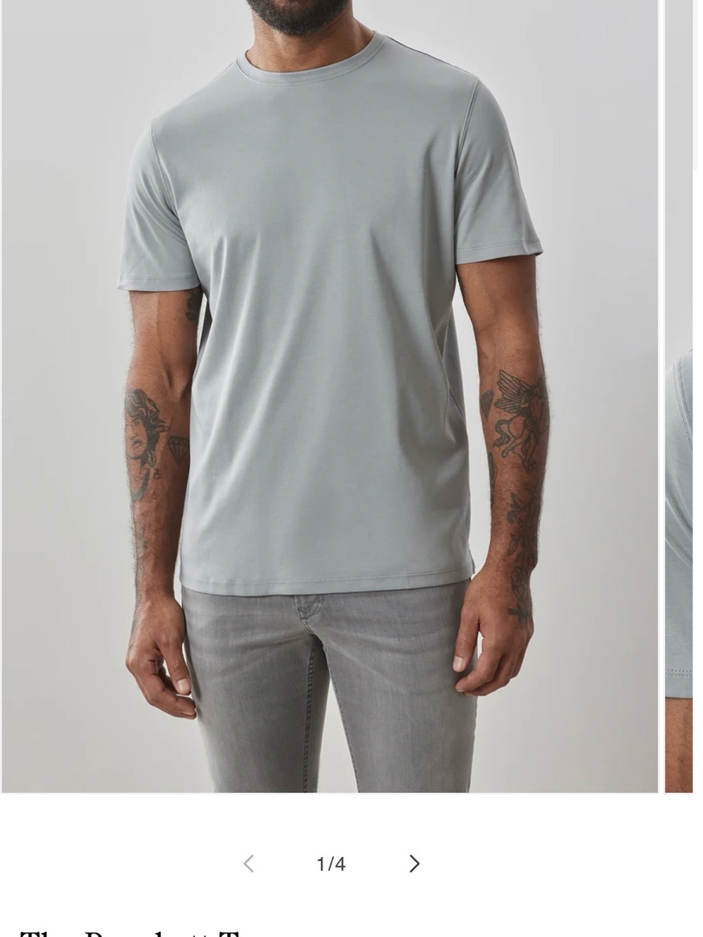 Robert Barakett Men's Crewneck Short Sleeve Tee in Light Gray